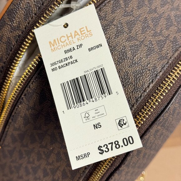 Michael Kors Rhea Medium Logo Backpack - Brown - Picture 8 of 8